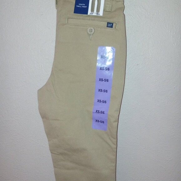 Gap Kids Youth Size XS 5/6 Inside Elastic w Button Tan Twill Pants NWT - Picture 3 of 4